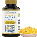 Omega 3 Fish Oil Supplement – 2000 mg med EPA DHA & Vitamin E – Burpless, Trippel styrke støtte for menn og kvinner – 120 Easy Svelge Softgels