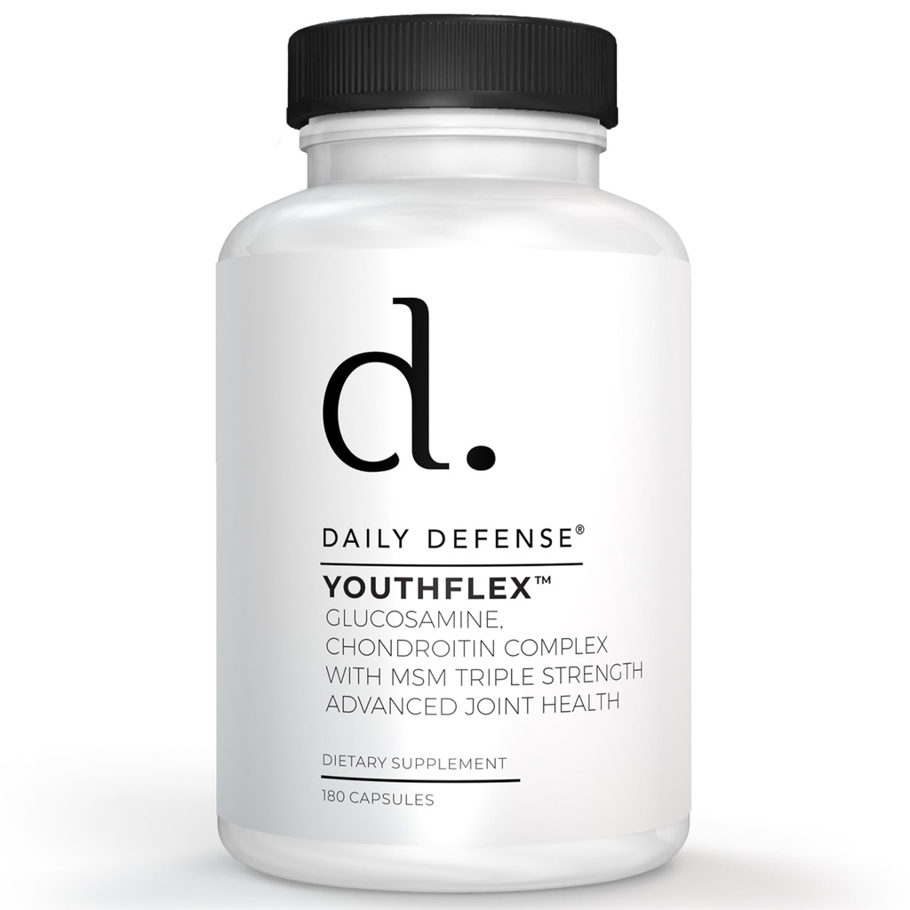 Glukosamin med Chondroitin & MSM Joint Supplement - Felles støtte Supplement for menn & kvinners mobilitet & fleksibilitet - 180 kapsler, Youthflex Glucosamine Complex, laget i USA
