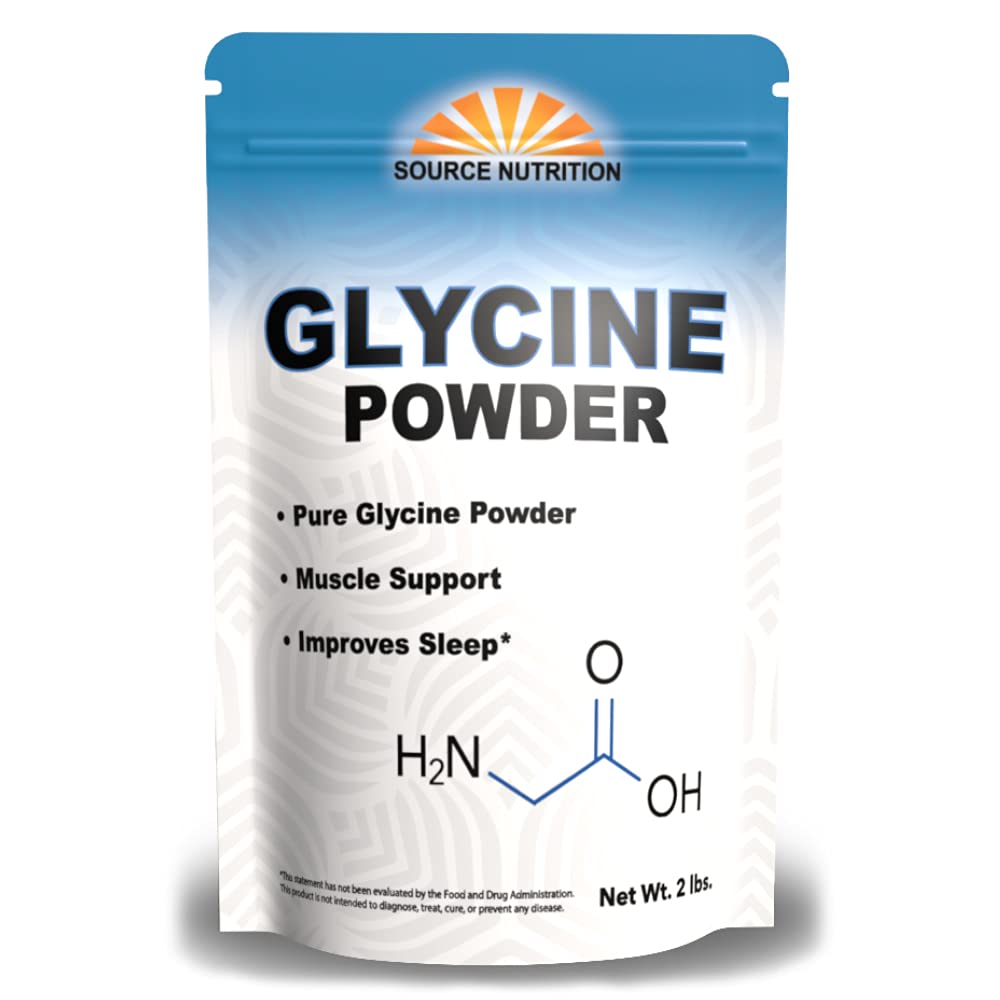Glycine pulver (2 lbs) - fremmer hvilefull søvn, muskel energi og styrke, minne og kognisjonsstøtte (forseglbar pose)