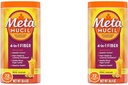Metamucil Fiber, 4-i-1 Psyllium Fiber Supplement pulver med ekte sukker, oransje glatt smakig drikk, 72 serveringer (Packaging May Vary), Coarse Texture, 1,9 pund (Pack of 2)