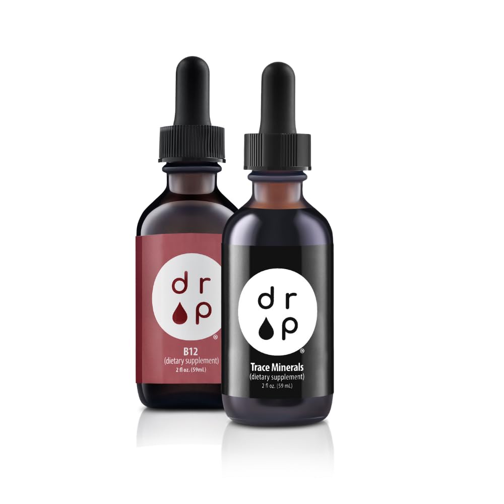Drop Supplements Organic Trace Minerals Elektrolyte Drops og vitamin B12 2500 mcg 2 oz flytende dråper