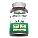 Amazing Formler GABA 750mg Per Serving Veggie Kapsler Supplement | Ikke-GMO | Glutenfri | laget i USA | Ideell for vegetarianere (200 greve)