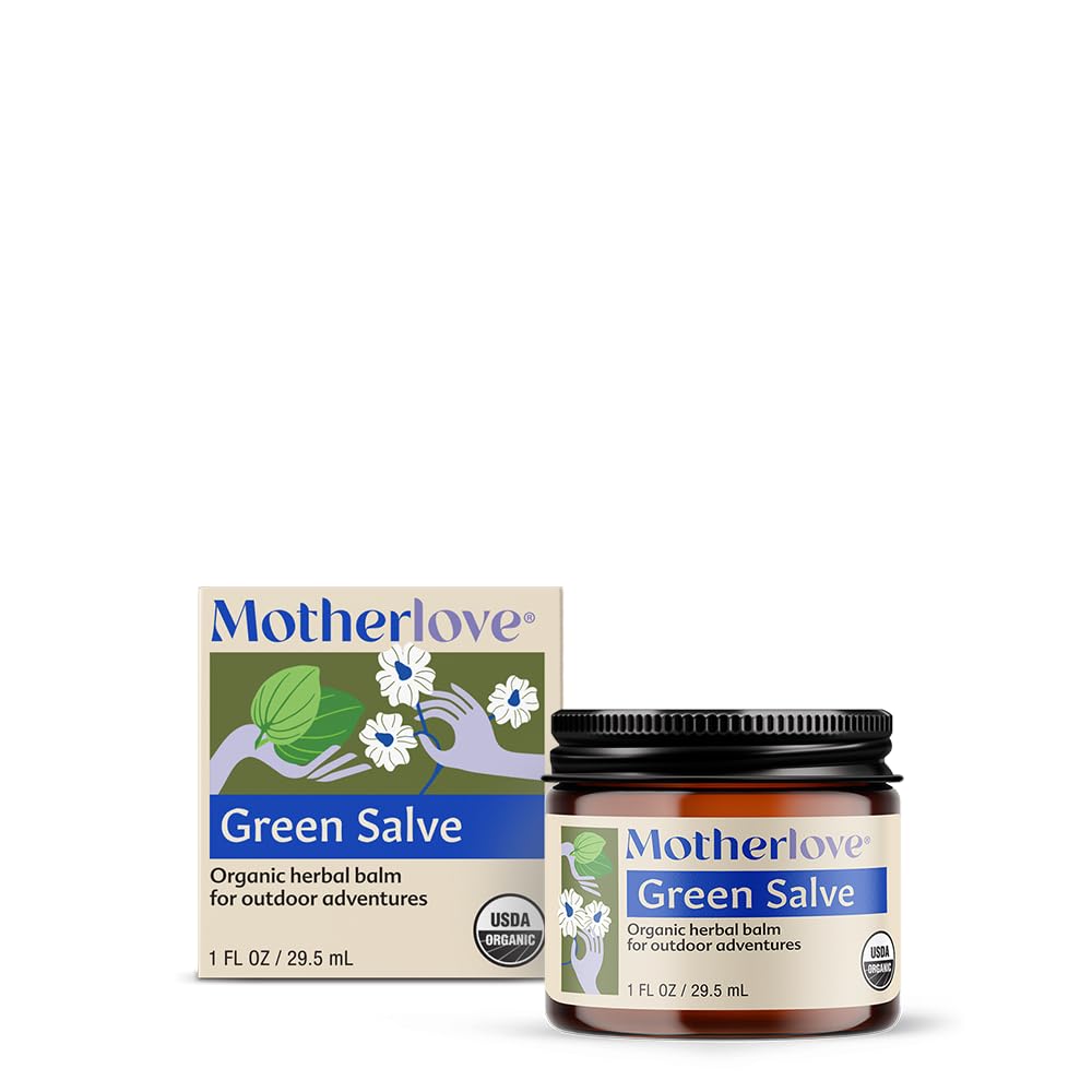 Motherlove Green Salve (1 oz) Familievennlig Utendørs eventyr Ointment til Soothe hud - USDA Organic