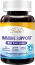 Lovita immunstøtte 8 i 1, Elderbær med sink og vitamin C, vitamin D, Selenium & Echinacea, Andrographis, Sibir Ginseng - Immun Booster Supplement, 60 Vegetariske kapsler