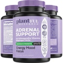 Adrenal Support & Cortisol Manager Supplement │ Ultra høy renhet Adaptogens, Ashwagandha Extract, Rhodiola Rosea Kapsler for naturlig energi, tretthet, Mood Boost Non GMO
