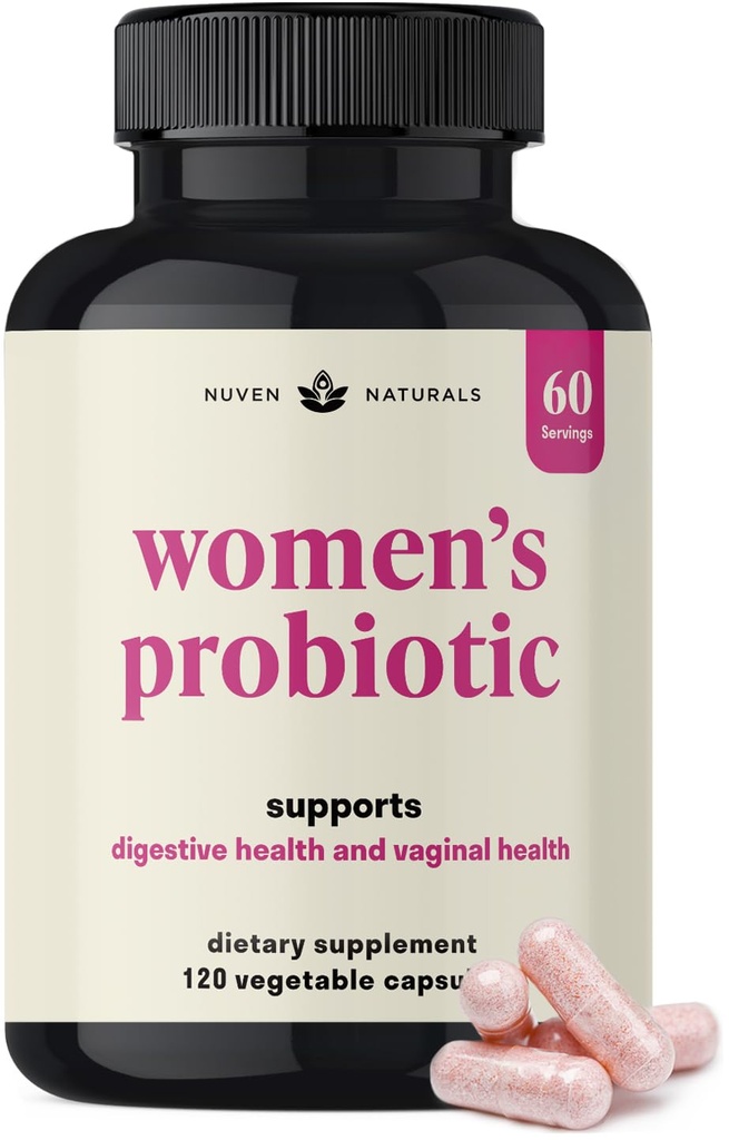 3-i-1 Womens Probiotic - 60 Serveringer - 12 Unike Strains, Prebiotika, D-Mannose, & Cranberry for Digestive Health, Vaginal Helse & Immune Support - Prebiotika og Probiotika for kvinner