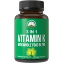 K-vitamin med hele matblandingen av 25+ grønnsaker og frukter for maksimal absorpsjon. Vegansk kapsler Supplement. Vitaminer K1, K-2 MK4 + K2 Natto MK7. Alternativ til Drops, Gummies. VIT K med K 2 og MK-7