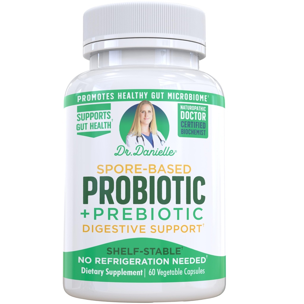 Dr. Danielle Probiotic - Probiotika for kvinner og menn, voksne av Dr. Danielle - Shelf Stabel Probiotic Supplement - Ingen kjøleskap nødvendig - Bacillus - 60 kapsler
