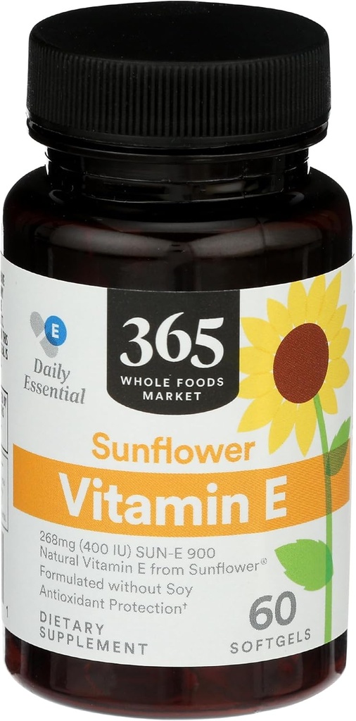 365 av hele matmarkedet, solflower vitamin E, 60 ct
