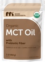 Økologisk MCT olje pulver med prebiotisk fiber, 1 pund(16 ounce), rask drivstoff for kropp og hjerne, C8 MCT olje for kaffekremer, ingen GMOs, keto diett, vegansk