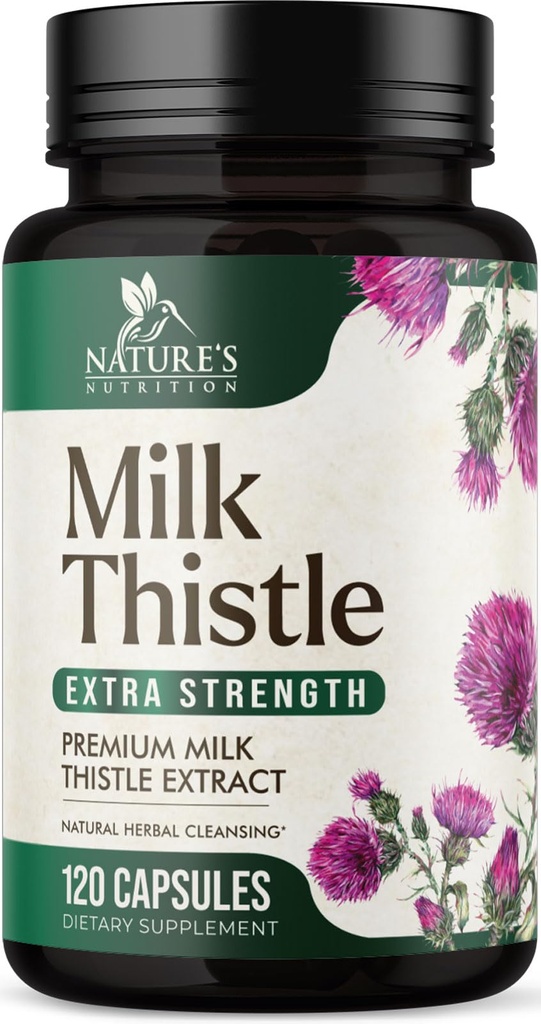 Melk Thistle Extract - Liver Cleanse Detox & Repair Formula - Naturlig Melk Thistle med Silymarin Marianum & Dandelion Extract - Naturlig Herbal Liver Helse Supplement - laget i USA - 120 Kapsler