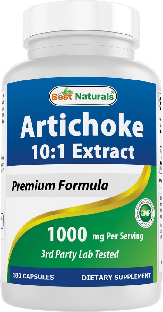 Beste Naturals Artichoke Extract 1000 mg Per Serving- 3rd Party Lab Testet - 180 Kapsler