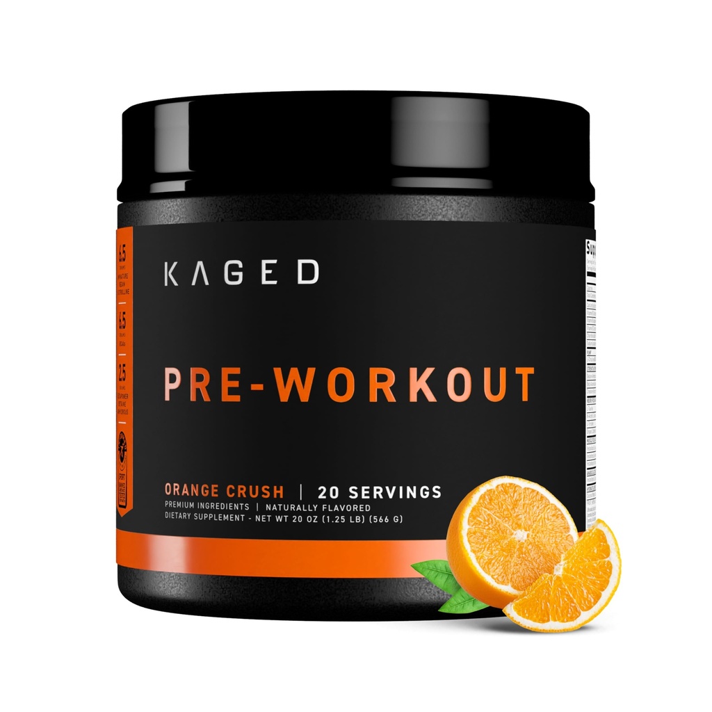 Aged Original Pre Workout pulver | Orange Crush | Pre-Workout med kreatin, Beta Alanine, L-Citrulline, BCAA | 274 mg organisk kaffe | Pre-tilskudd for menn og kvinner | 20 Serveringer