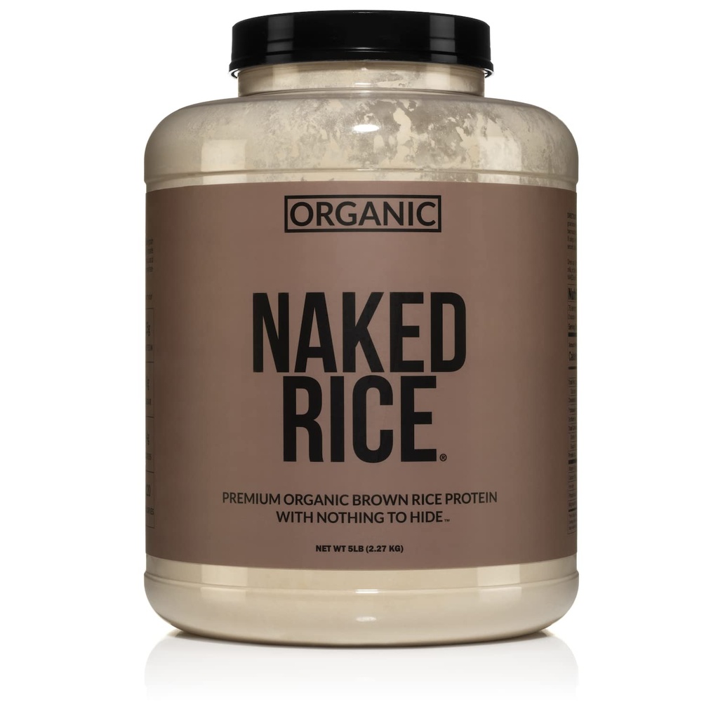 Naken ris - organisk brun Rice Protein pulver - vegansk protein pulver - 5Lb bulk, GMO gratis, glutenfri og soya gratis. Plantebasert protein, ingen kunstige ingredienser - 76 Serveringer