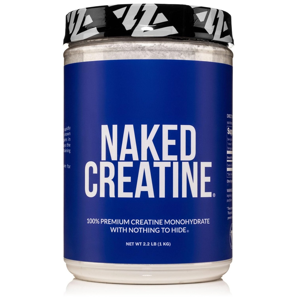 NAKED ren mikronisert kreatinmonohydrat – 200 serveringer, 1000g bulk – NSF-sertifisert, Vegan, ikke-GMO, Gluten og soya gratis - Muskelbygging, styrketrening, Gym & Fitness Supplement