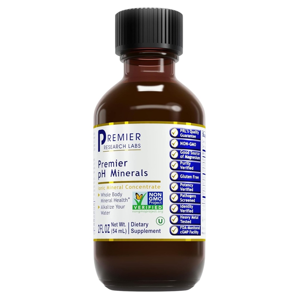 Premier Research Labs Premier pH Minerals - Trace Minerals, Trace Mineral drops, Minerals for vann, Magnesium Supplement for destillert vann, Reverse Osmose Vann, Flytende Koncentrat - 2 fl oz