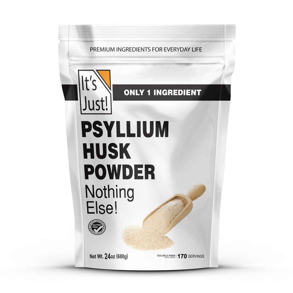 Det er bare! - Psyllium Husk pulver, enkel blanding diettfiber, rengjør digestive systemet, fingrunnspulver, ideell for keto baking, ikke-GMO (uovertruffen, 24oz (Pack of 1))