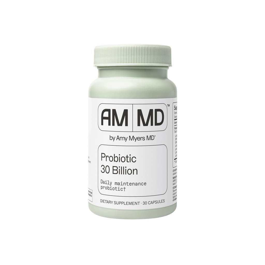Amy Myers MD Probiotika 30 milliarder CFU - støtter Digestive helse, Gut Microbiome & Immune funksjon - 14 Strains - Dairy-Free, Glutenfri - 30 kapsler (30 Serveringer)
