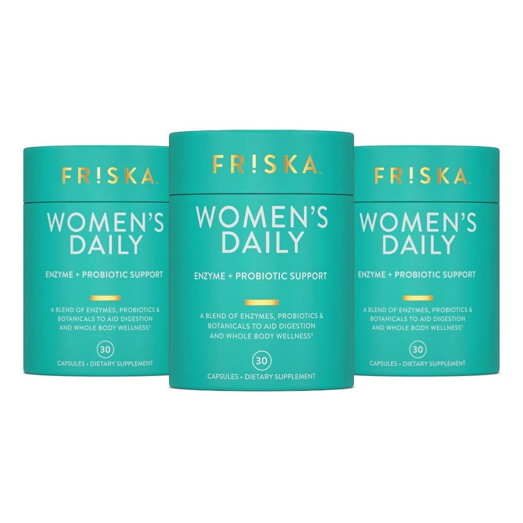 FRISKA kvinners daglige Digestive Enzyme og probiotika Supplement, Avansert naturlig støtte for kvinnelig digestive helse, kjemper bloating, Eases Digestion, støtter næringsstoffer absorpsjon, 90 kapsler
