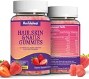 2 Pakke Hårhud og negler Gummier med Biotin collagen vitaminer for kvinner - Støtte Sunt hår, hud og negler - 120 Telling