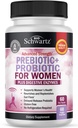Prebiotika og probiotika for kvinner - med svart cohosh og rød Clover for gut, Vaginal og immun helse støtte, hele mat digestive enzymer kapsler, Lactobacillus Probiotic Supplement, 60 greve