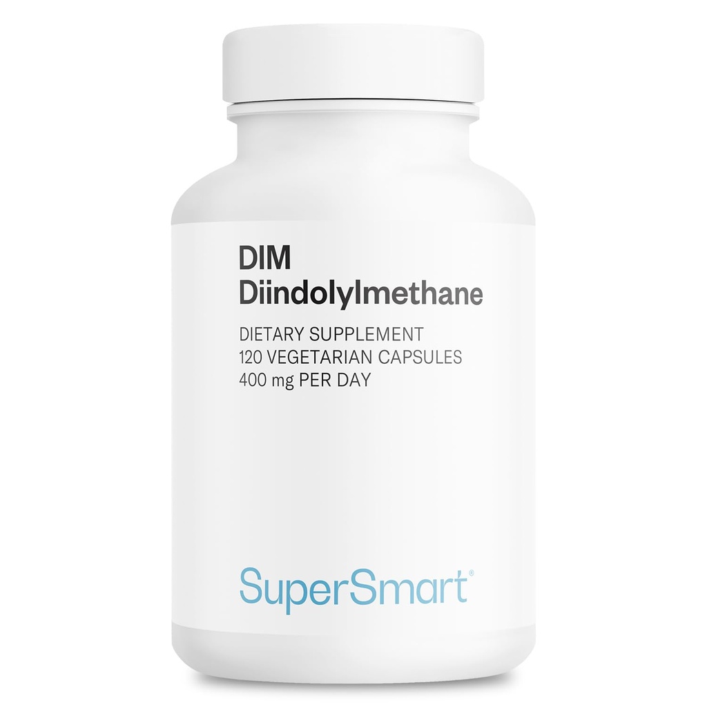 Supersmart - DIM Supplement 400mg per dag (Diindolmetan) - naturlig balanse for menn og kvinner | Ikke-GMO & Glutenfri - 120 vegetariske kapsler