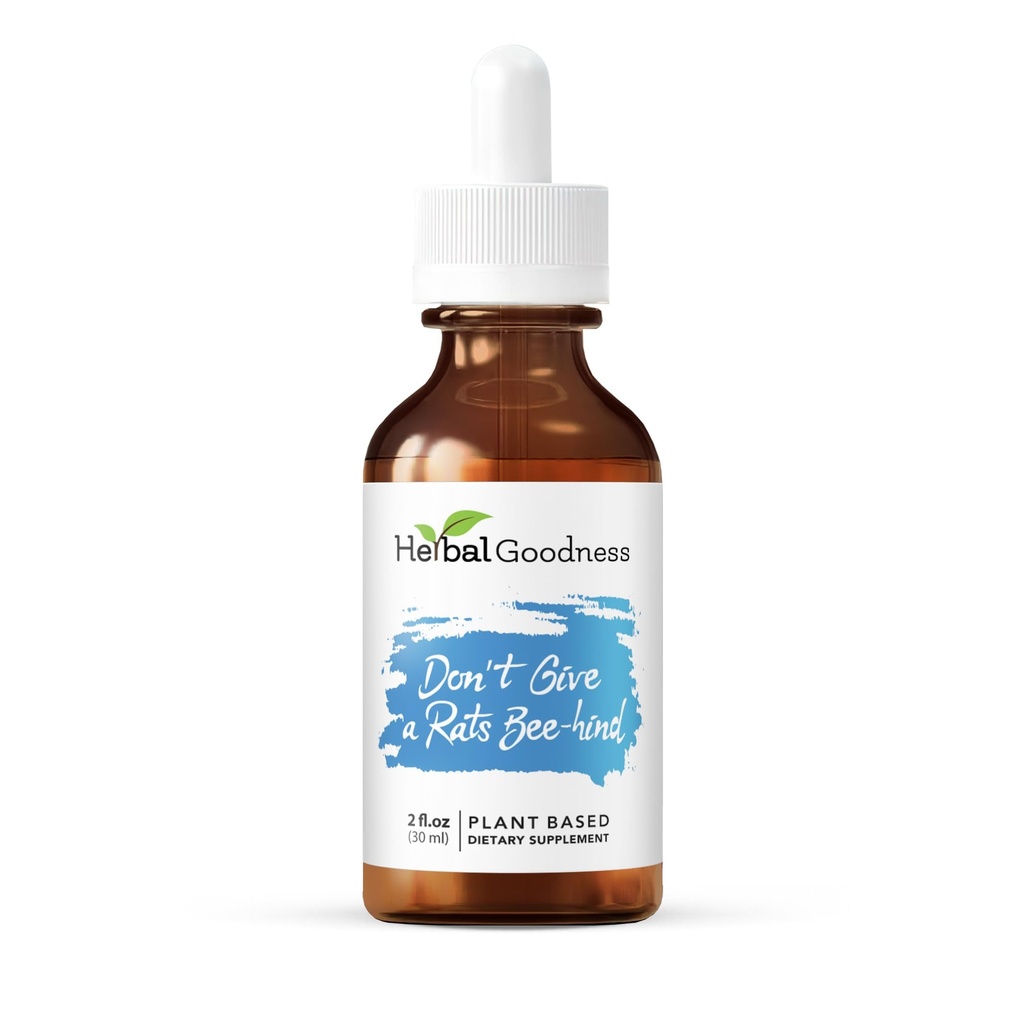 Herbal godhet Ikke gi en Rats Bee-hind - 2 Fl.oz - Calm Aid, Herbal Supplement, Kava Drops, Kamille Supplement, Lemon Balm | beroligende kosttilskudd for voksne, støtter avslapping
