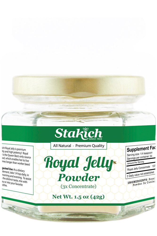 Stakich Royal Jelly pulver - 1,5 Ounce - 3X konsentrat - frysetørket, ren, naturlig