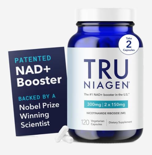 TRU NIAGEN - patentert Nikotinamid Riboside NAD+ Tillegg. NR støtter cellulære energimetabolisme og reparasjon, Vitalitet, sunn aldring av hjerte, hjerne og muskler - 60 serveringer / 120 kapsler