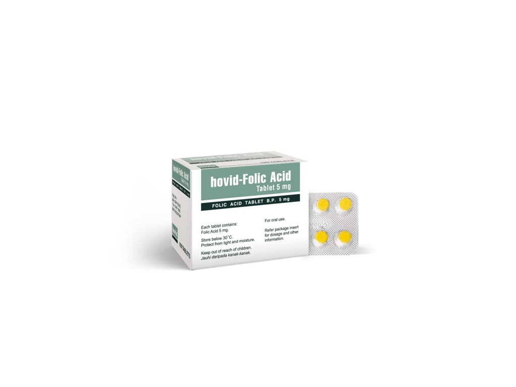 HOVID Folinsyre 5Mg 100 tabletter (pakke med 3 bokser med 100 tabletter)