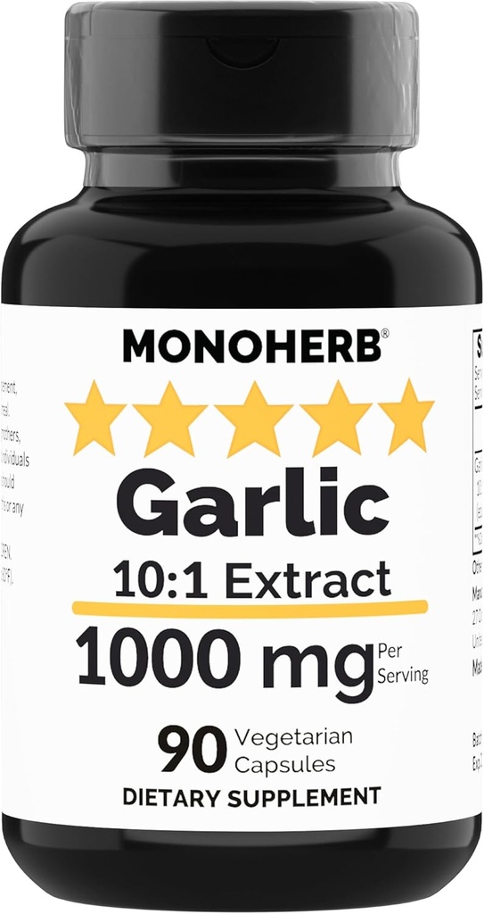 MONOHERB hvitløk ekstrakt 1000 mg - 90 vegetariske kapsler