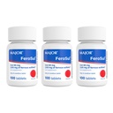 MAJOR Ferosul - Ferrous Sulfate 325mg tabletter med 65 mg elementalt jern - jerntilskudd for kvinner, menn - rød - 100 tabletter (3 pakke)