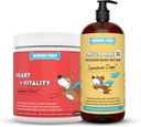 WONDER PAWS Heart + Vitality Superhero Chews Plus Omega Max fiskeolje - for hunder hjerte helse, hud og felles omsorg og immun støtte - hjerte + vitalitet 90 Chews - Omega Max 16 ovner