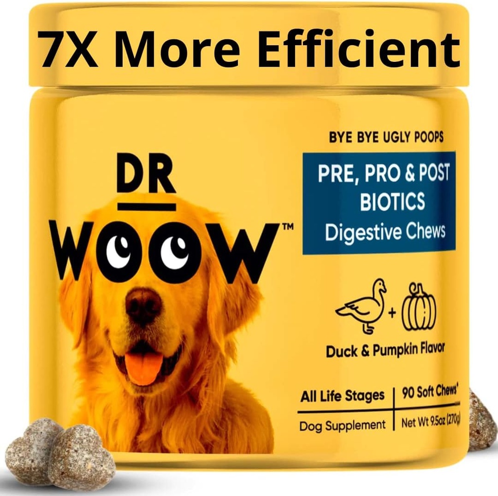 Probiotika for hunder, Pet Dog Probiotika og digestive enzymer, Duck & Pumpkin Flavor Hunde Probiotiske kosttilskudd, Hundevitaminer Hunde Probiotiske Chews og Prebiotika for hunder, Hunde Gas Relief