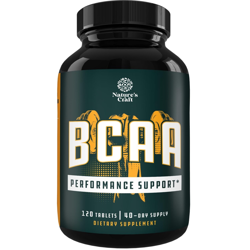 Branch kjede Aminosyrer Supplement - Vegansk BCAA Tabletter Post Trening Muskelgjenvinning og muskelvekst støtte - grened kjede Aminosyrer Supplement for menn og kvinners trening gjenoppretting 120 greve