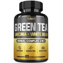 Grønn Te Ekstrakt Pille EGCG 16000Mg per servering med 12000Mg Grønn Te, 2000Mg Garcinia Cambogia & 2000Mg Hvit Nyre Bean - støtte kroppsbalanse, hjerte og immun helse - 120 kapsler 2 måneders forsyning