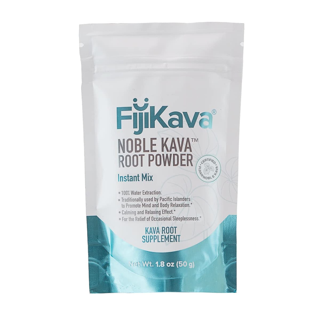 FijiKava Instant Kava Kava Powder 50g – Premium Kava Root Powder med høy Kavalactone innhold – naturlig avslappingshjelp for ro, stress relief og søvnstøtte – enkel-til-Mix