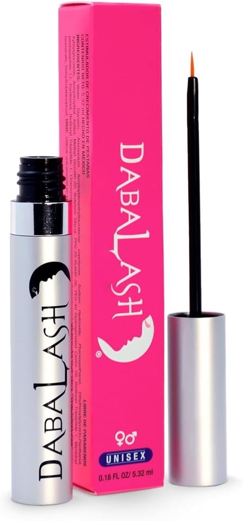 DABALASH Profesjonell Eyelash & Eyebrow Vekst Serum med Castor olje - fremmer utseendet av naturlig lengre, Fullere, Tykkere og sterkere Lash + Brow Hair – 0,18 oz