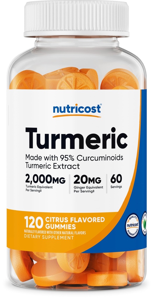 Nutricost Turmeric Gummies 2.000mg Tumeric per servering (120 Gummies) - 60 Services
