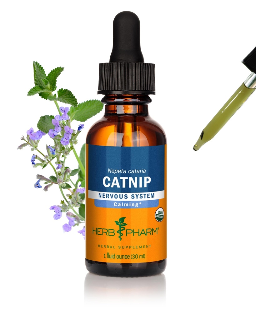 Herb Pharm Certified Organic Catnip flytende ekstrakt for beroligende nervesystem støtte, 1 Fl Oz
