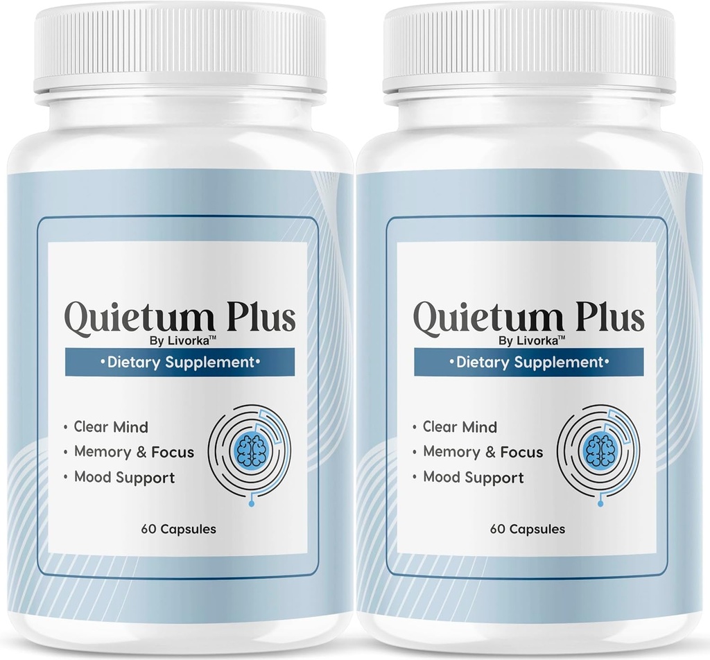 (2 Pakke) Quietum Plus - Offisiell Quietum Plus Advanced Supplement Formula, Original Quietum Plus Anmeldelser, Alle naturlige QuietumPlus Avansert Formel for sunn øre, 120 Kapsler i 2 måneder