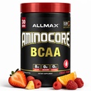 ALLMAX Nutrition AMINOCORE BCAA pulver, 8,18 gram aminosyrer, intra og post trening gjenopprette drikke, glutenfri, fruktpunch, 315 g
