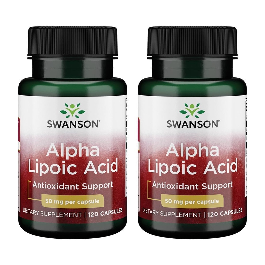 Swanson Alpha Lipoic Acid 50 Milligram 120 kapsler (2 pakke)