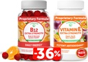 Lunakai vitamin B12 og vitamin E Gummies Bundle - 3000 mg Gummies for voksen energi støtte og bein helse - 250 mg 1000 iu naturlig VIT E Plus C kosttilskudd