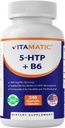 Vitamatic 5-HTP 200mg med B6 5mg Per Serving - 240 vegetariske kapsler (5-hydroxytryptophan) - (Griffonia Simplicifolia Seed Extract)