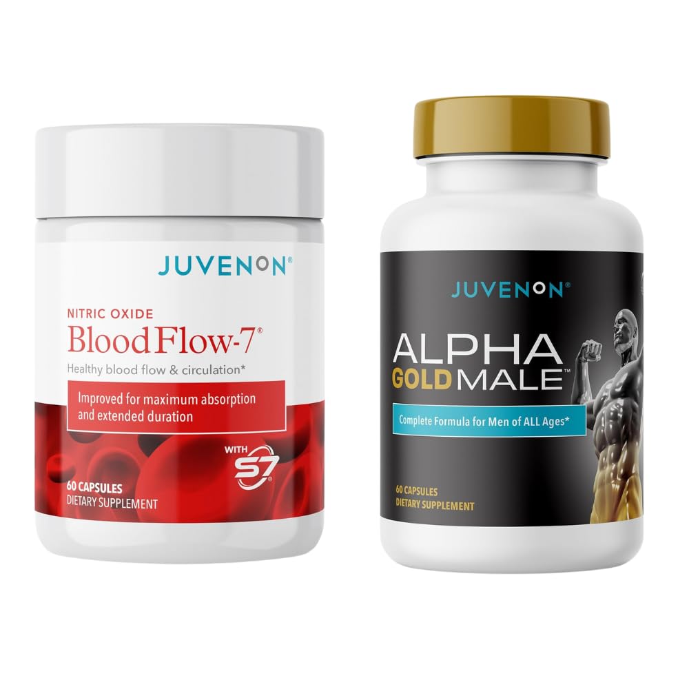 Juvenon BloodFlow-7 Nitric Oxid Supplement med nitrosigin + Alpha Gold Mann
