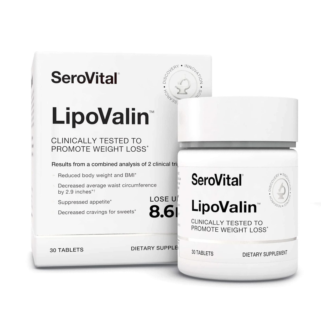 Serovital LipoValin klinisk validert vekttap piller for kvinner - Diettpille, Appetitt Suppressant, Stimulant-fri vekttap Supplement - 30 tabletter