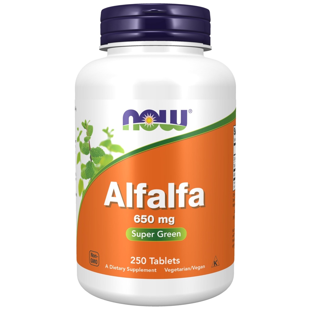 NU Mattilskudd, Alfalfa 650 mg kilde til vitamin K, Grønn Supermat, 250 tabletter