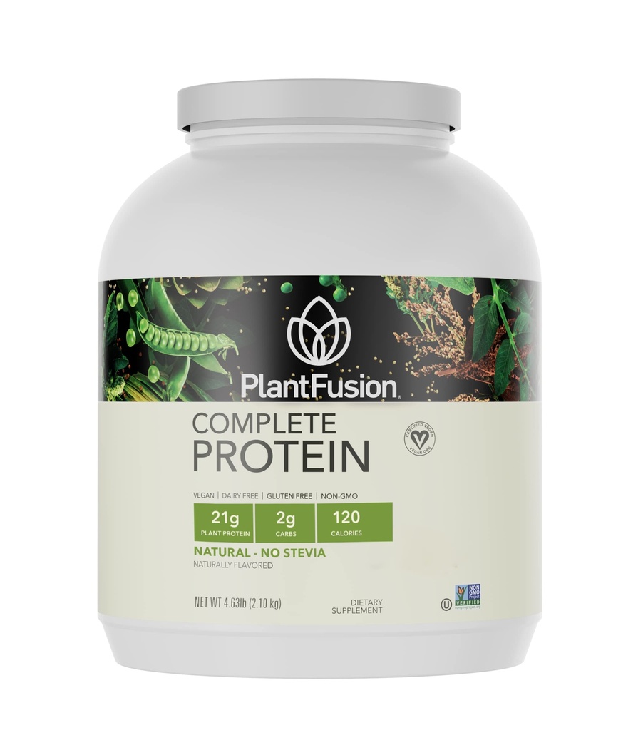 PlantFusion Komplett Vegan Protein pulver - Plant Basert protein pulver med BCAA, Digestive Enzymer og Era Protein - Keto, Glutenfri, Ikke-Dauery, Ingen Sukker, Ikke-GMO - Naturlig- Ingen Stevia 5 lb bulk