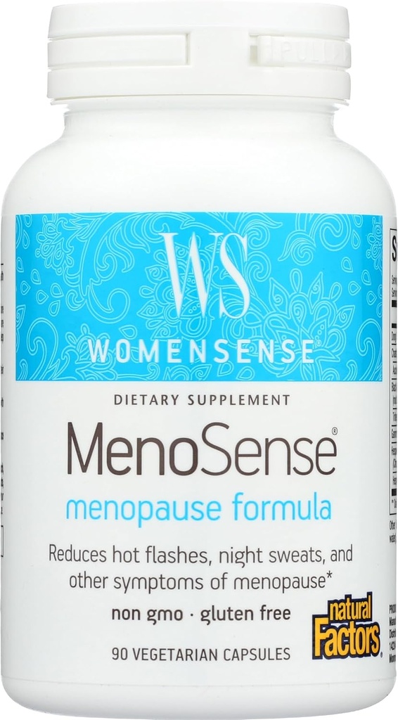 KvinnerSense MenoSense av naturlige faktorer, naturlig kosttilskudd for å forbedre menopause symptomer, vegansk, ikke-GMO, 90 kapsler